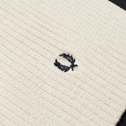 Fred Perry Authentic Men's Ribbed Scarf in Ecru/Black