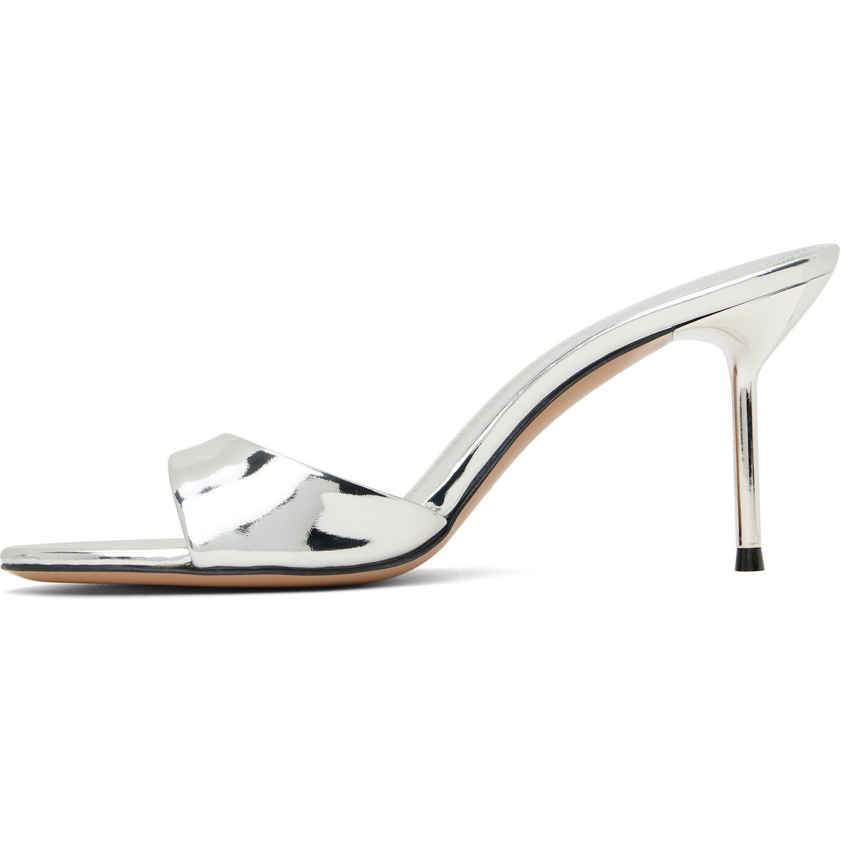 Paris Texas Silver Lidia 70 Mule Heeled Sandals