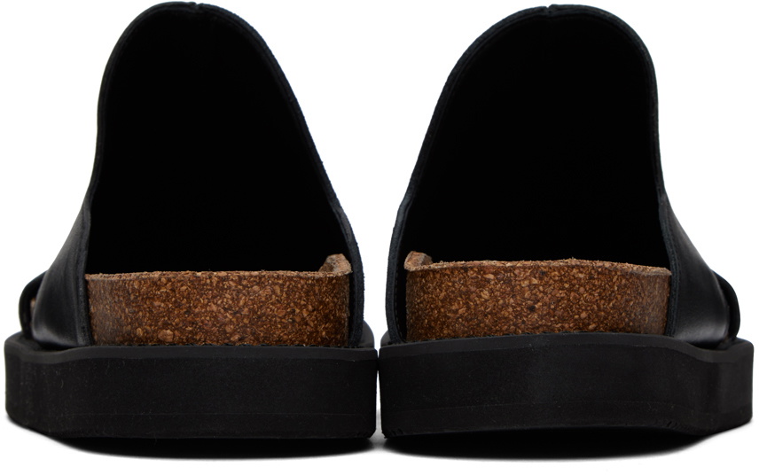 Y's Black Paneled Sandals