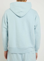 Saint Mxxxxxx Hooded Logo-print Cotton Sweatshirt Light Blue