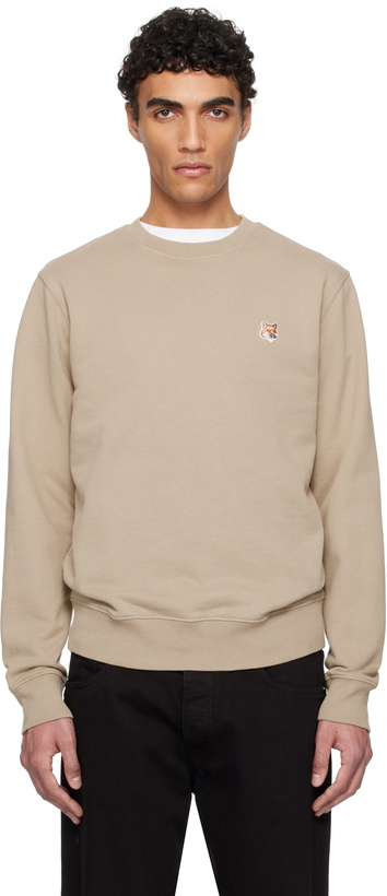 Photo: Maison Kitsuné Green Fox Head Patch Regular Sweatshirt