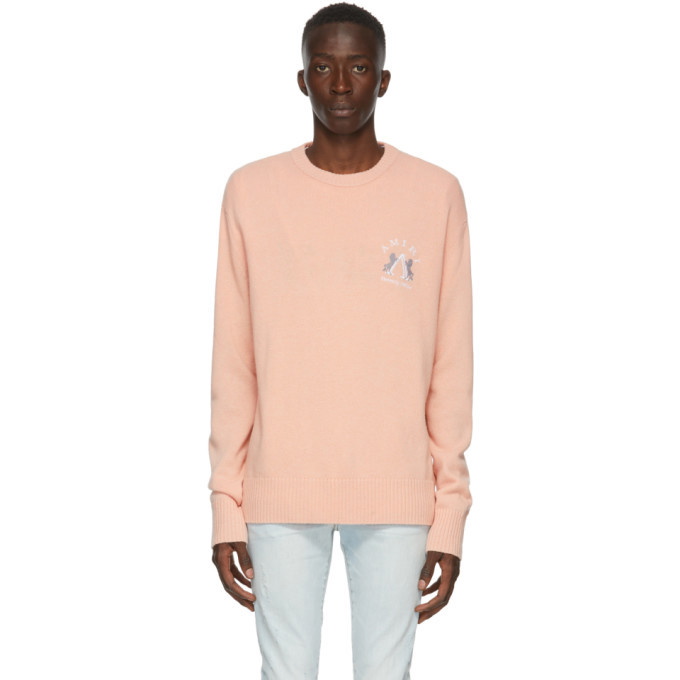 Photo: Amiri Pink Wool Beverly Hills Sweatshirt