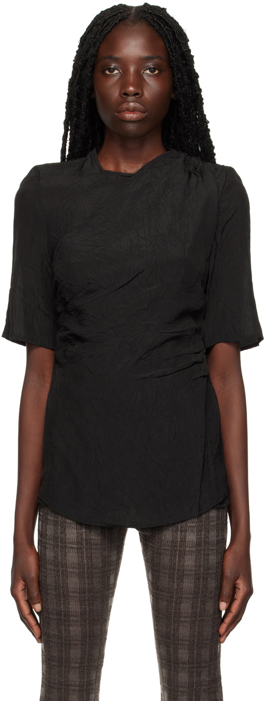 Elleme Black Drapped T-Shirt