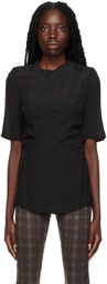 Elleme Black Drapped T-Shirt
