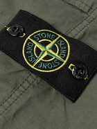 Stone Island - Straight-Leg Logo-Appliquéd Cotton-Blend Twill Cargo Shorts - Green