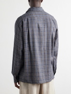 Kartik Research - Checked Cotton and Silk-Blend Shirt - Blue