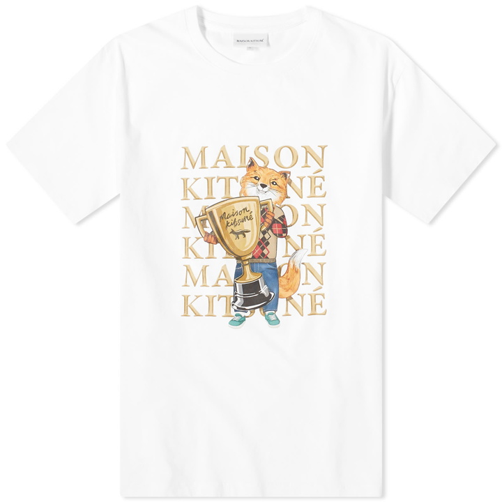 Photo: Maison Kitsuné Men's Fox Champion Regular T-Shirt in White