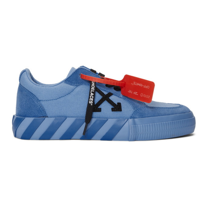 Photo: Off-White SSENSE Exclusive Blue Low Vulcanized Sneaker