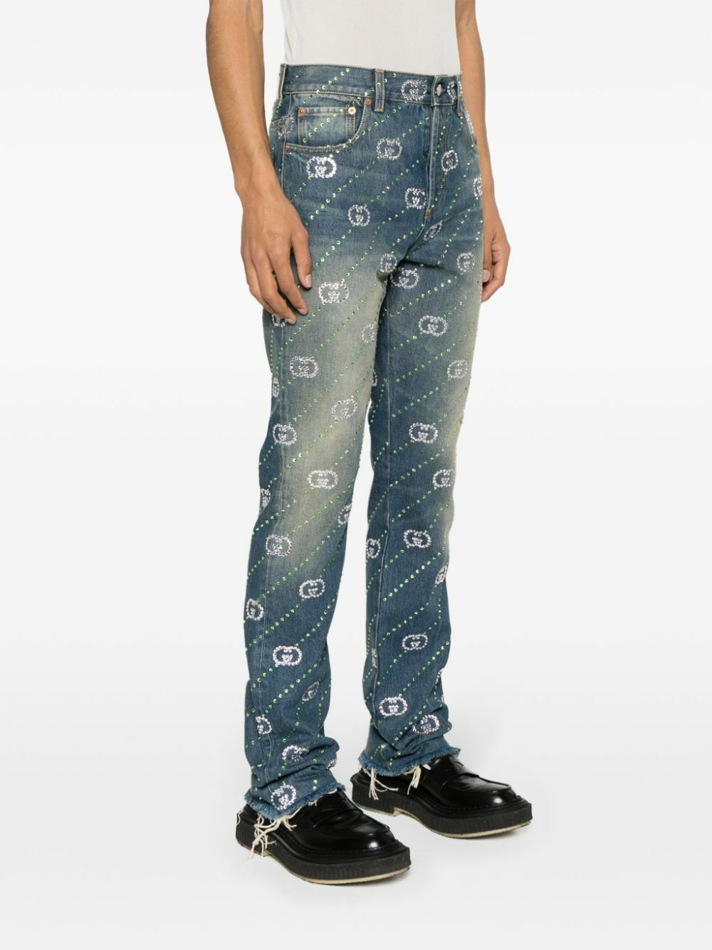 Gucci Blue Interlocking G Straight-Leg Jeans Gucci