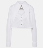 Vivienne Westwood Cut-off Heart cropped cotton shirt