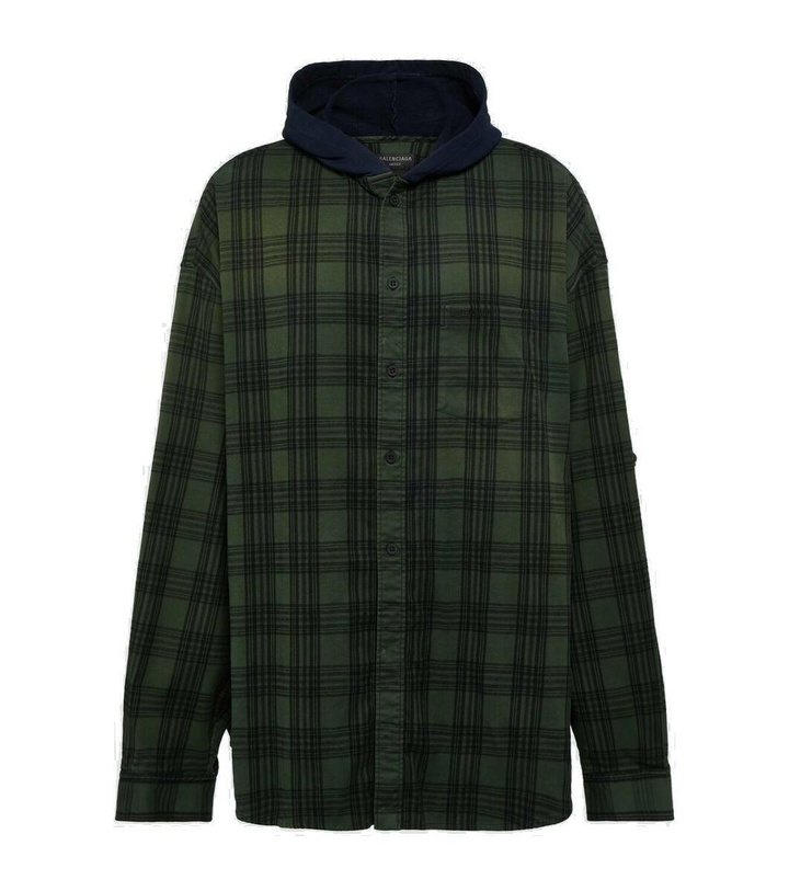 Photo: Balenciaga Oversized checked cotton-blend shirt