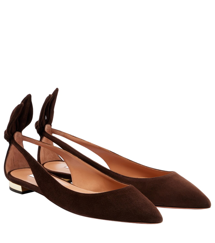 Photo: Aquazzura Bow Tie suede ballet flats