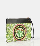 Dolce&Gabbana Printed leather-trimmed canvas clutch