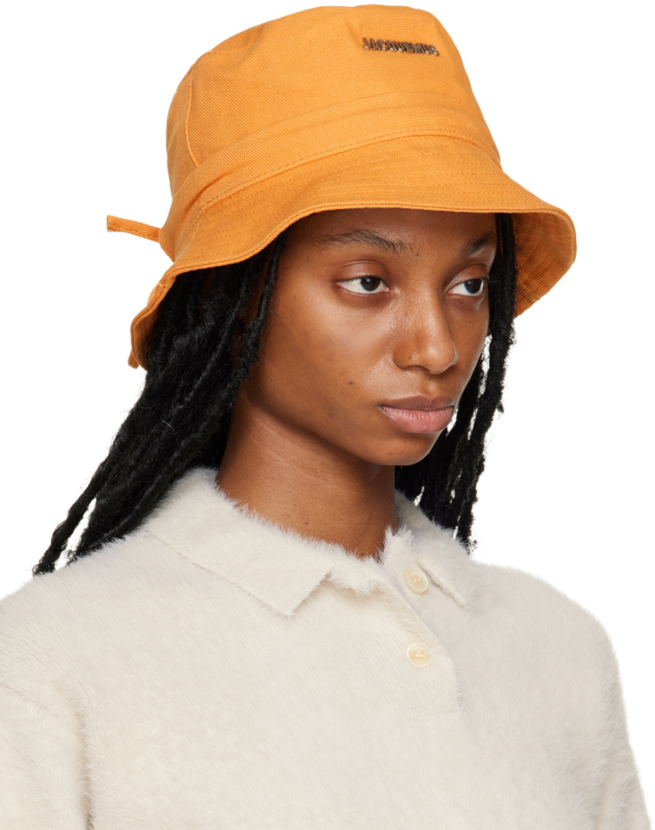 Jacquemus Le Bob Gadjo Orange Bucket Hat Jacquemus Le Bob Gadjo Dark Orange Bucket Hat | 223AC001  main image 3