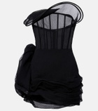 Magda Butrym Floral-appliqué tulle corset dress