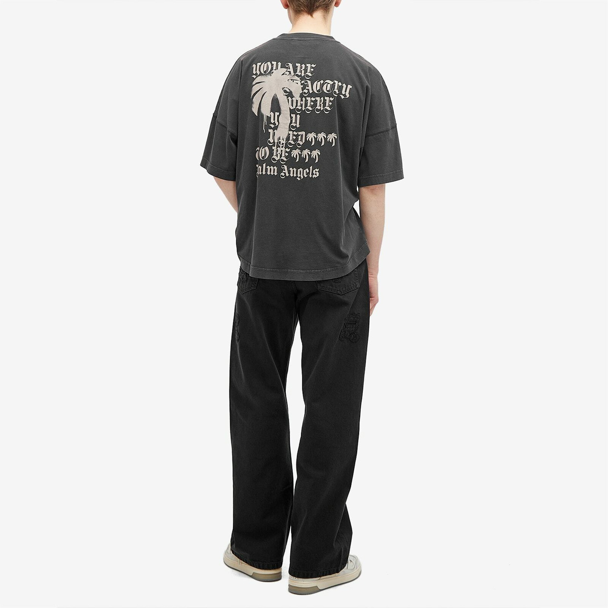 【関税込み】PALM ANGELS STATEMENT MONOGRAM T-SHIRT Palm Angels STATEMENT MONOGRAM T-Shirt | REVERSIBLE