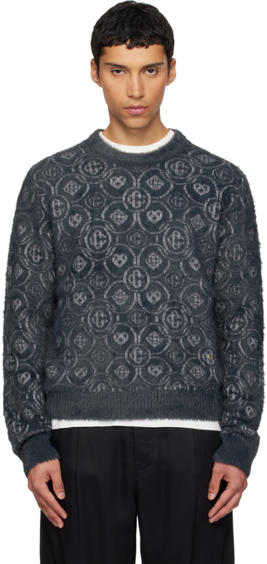 Photo: Casablanca Gray Fluffy Monogram Sweater