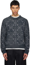 Casablanca Gray Fluffy Monogram Sweater