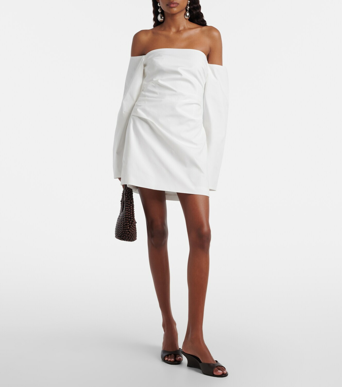 SIR Martina off-shoulder cotton poplin minidress