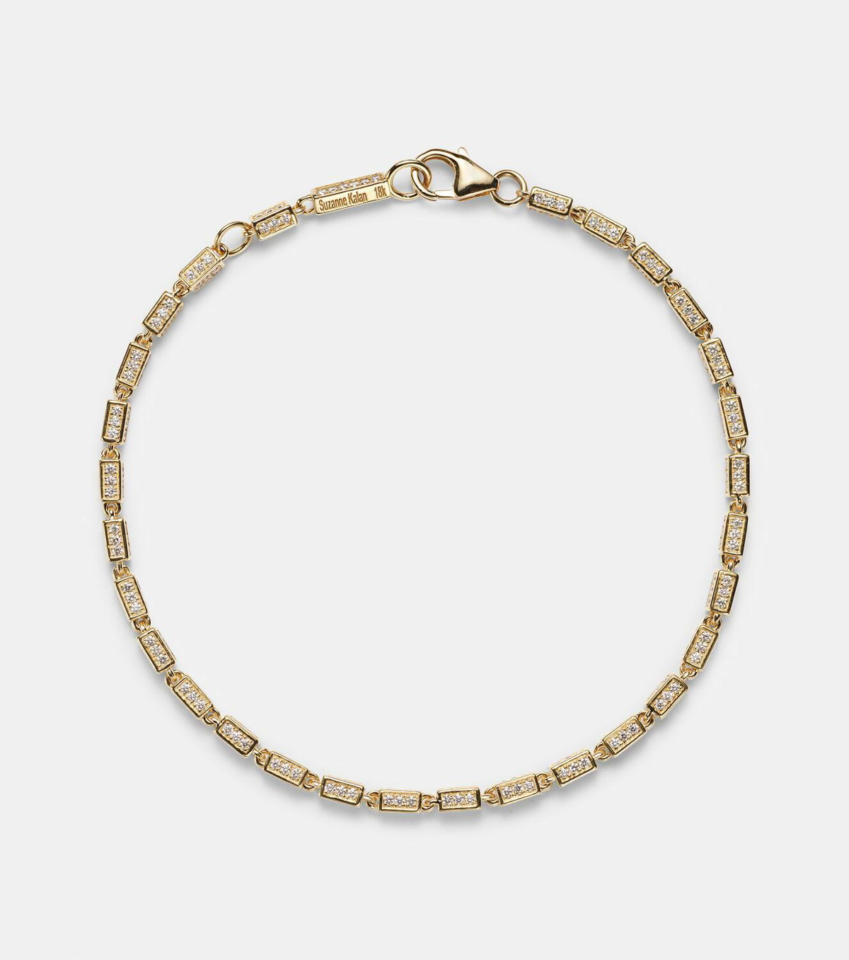 Suzanne Kalan Block-Chain Mini 18kt gold bracelet with diamonds