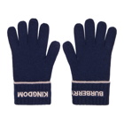 Burberry Navy Cashmere Logo and Kingdom Gloves