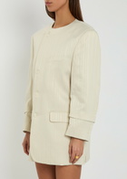 Bettter Striped Wool-blend Mini Blazer Dress Off White