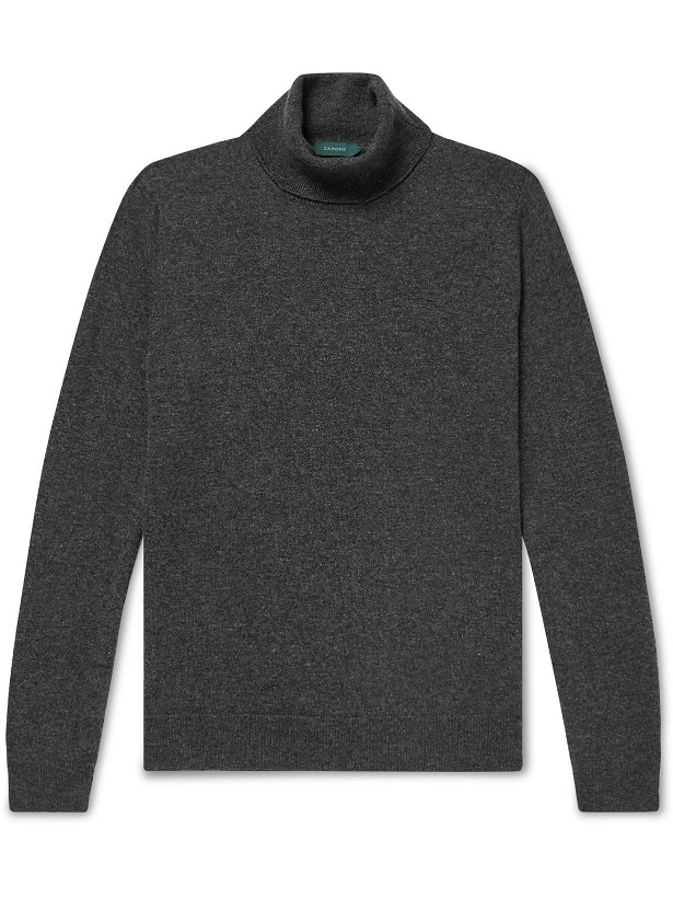 Photo: Incotex - Slim-Fit Virgin Wool and Cashmere-Blend Rollneck Sweater - Unknown