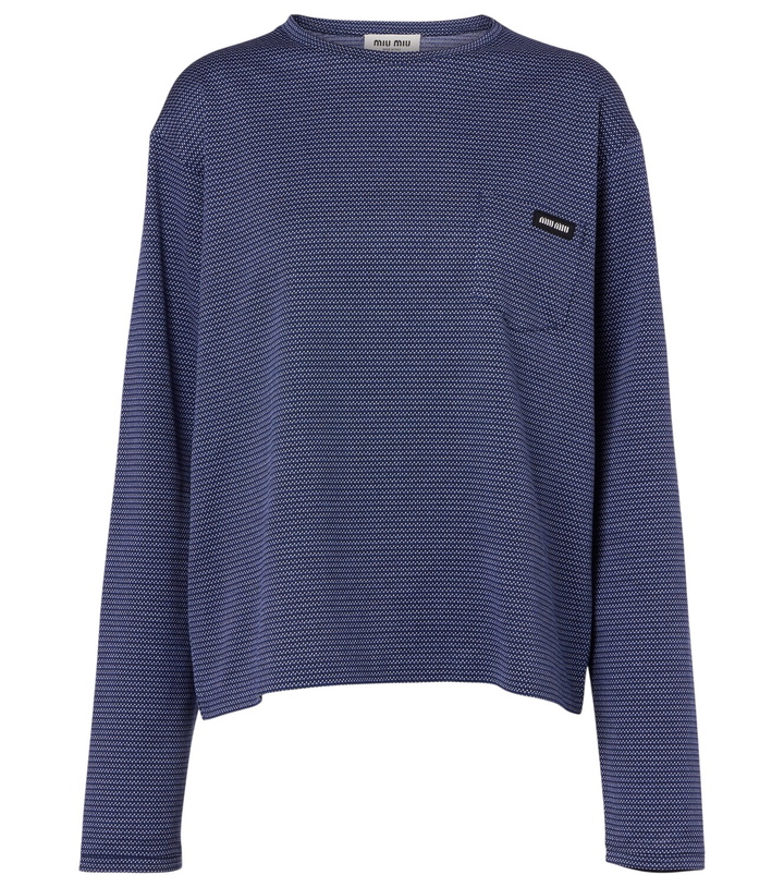 Photo: Miu Miu Striped jacquard cotton jersey T-shirt
