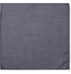 Anderson & Sheppard - Polka-Dot Wool and Silk-Blend Pocket Square - Blue