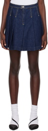 Kenzo Indigo Pleated Miniskirt