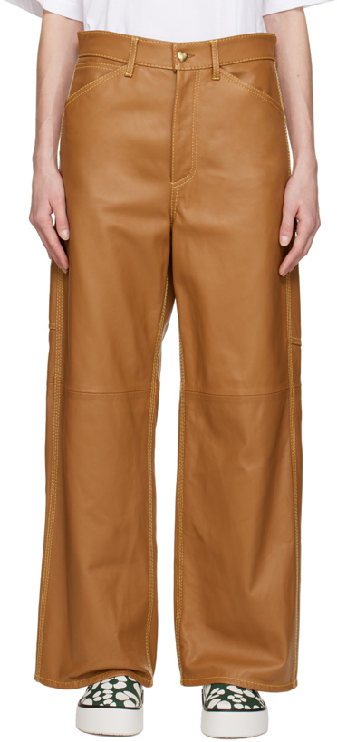Photo: Marni Tan Carhartt Edition Leather Trousers