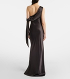 The Sei Draped one-shoulder silk satin gown