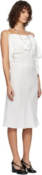 MM6 Maison Margiela Off-White Folded Jacquard Slip Midi Dress
