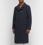 Massimo Alba - Double-Breasted Brushed Wool-Blend Overcoat - Blue