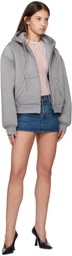 WARDROBE.NYC Gray Bonded Zip Hoodie