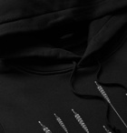 Undercover - Printed Loopback Cotton-Jersey Hoodie - Black