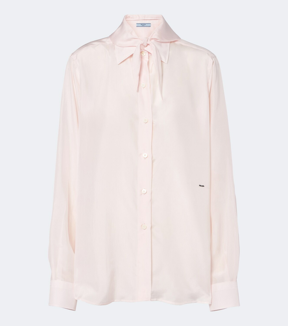 Prada Tie-neck silk poplin shirt