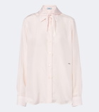 Prada Tie-neck silk poplin shirt