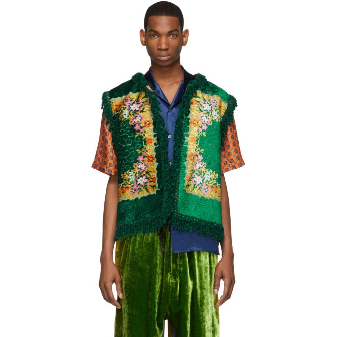 Photo: Gucci Green Floral Velvet Jacquard Vest