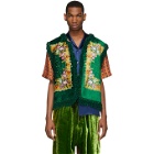 Gucci Green Floral Velvet Jacquard Vest