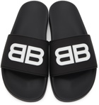 Balenciaga Black BB Pool Slides