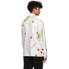 Casablanca SSENSE Exclusive White Silk Encore Les Oranges Long Sleeve Shirt