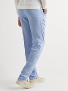 Thom Sweeney - Slim-Fit Linen Drawstring Trousers - Blue