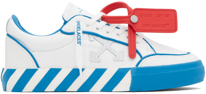 Photo: Off-White White & Blue Vulcanized Sneakers