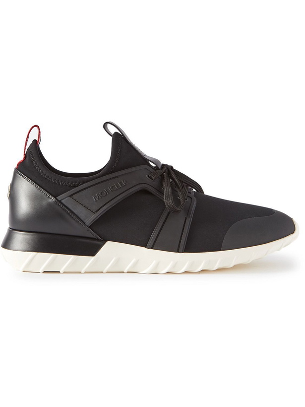 Photo: Moncler - Emilien Rubber and Leather-Trimmed Neoprene Sneakers - Black