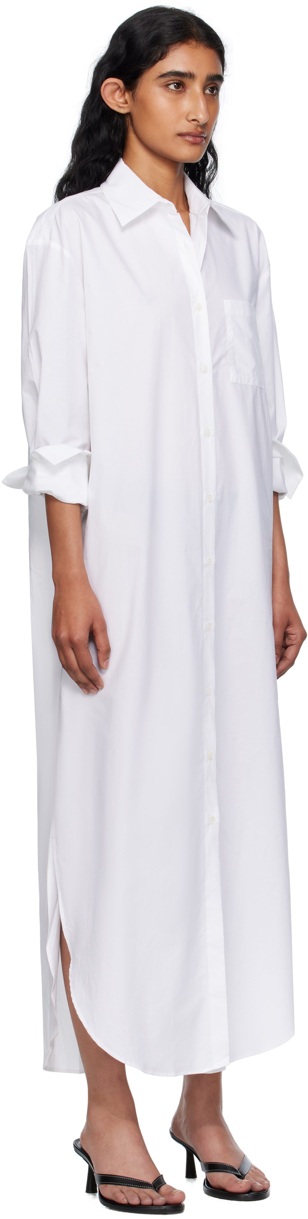 The Frankie Shop White Helena Shirt Maxi Dress