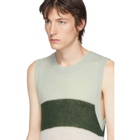 Dries Van Noten Off-White and Green Alpaca Jericho Vest