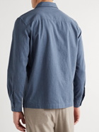 Altea - Herringbone Cotton Shirt - Blue