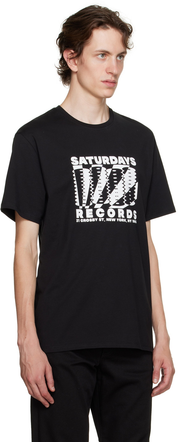 Saturdays NYC Black 'Records' T-Shirt Saturdays NYC