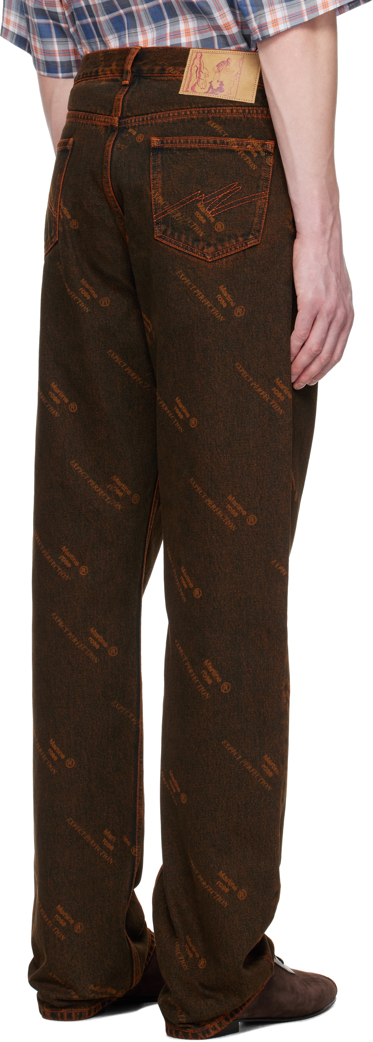 Martine Rose Brown & Orange Relaxed Fit Jeans